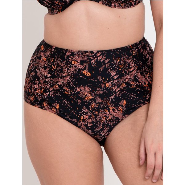 Flirtelle Women's Maya Bay High Waist Bikini Brief Bottoms in Black | Size: 2XL