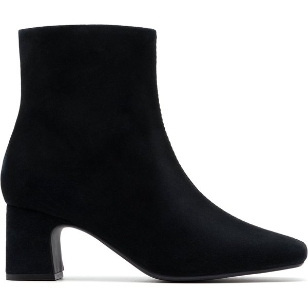 Clarks Women's Fernie Zip Black Suede Ankle Boots | Size: 4-Standard Fit
