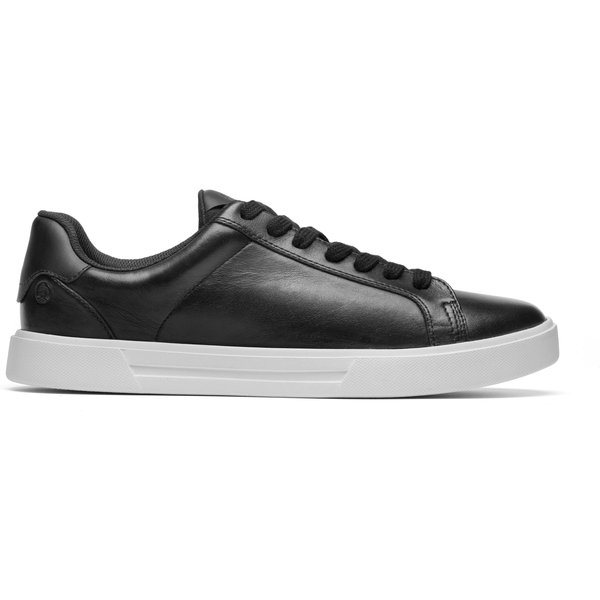 Clarks Men's Romsey Lace Black/White Lace Up, Trainers in Black | Size: 7-Standard Fit