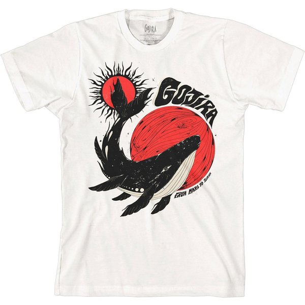 Gojira Men's From Mars To Sirius Whale Cotton T-Shirt in White | Size: Medium
