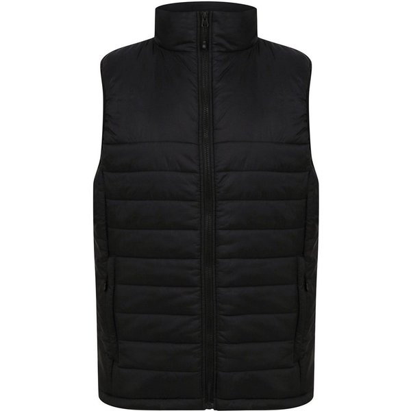 Henbury Men's Pongee Padded Gilet in Black | Size: 2XL