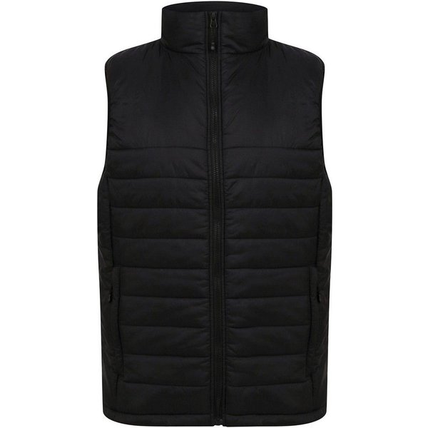 Henbury Men's Pongee Padded Gilet in Black | Size: Large