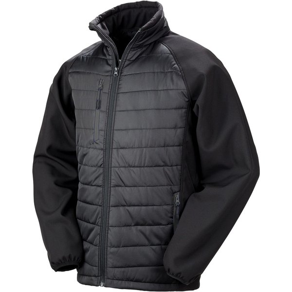Result Men's Compass Softshell Padded Jacket in Black | Size: 2XL