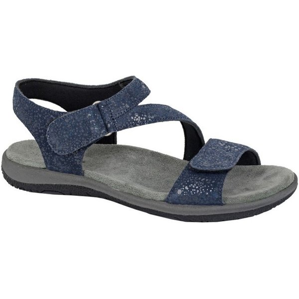 Mod Comfys Women's Foil Print Suede Sandals in Navy | Size: 6