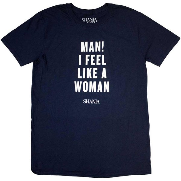 Shania Twain Men's Feel Like A Woman T-Shirt in Navy | Size: Small