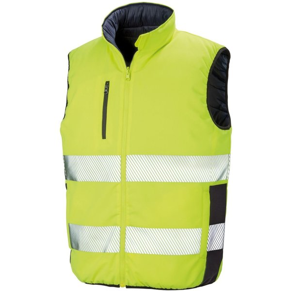 SAFE-GUARD by Result Men's Soft Touch Reversible Gilet in Yellow | Size: 2XL