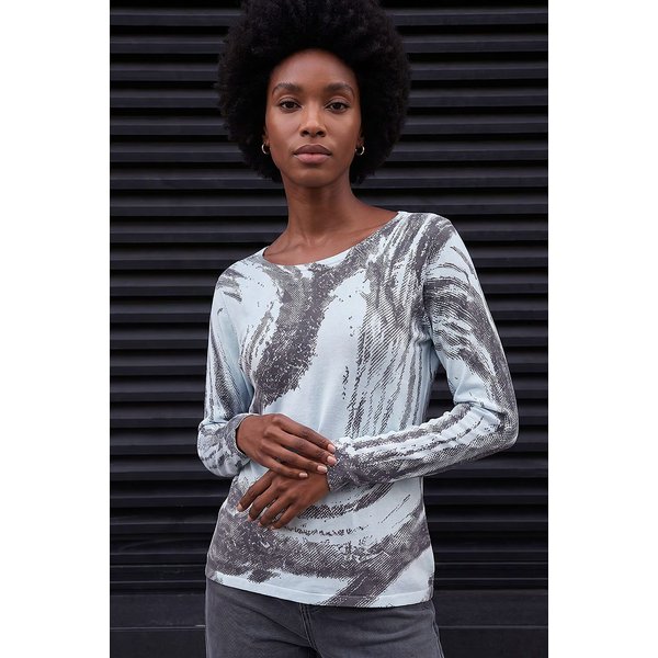 Roman Women's Abstract Knit Jumper in Light Blue | Size: 12