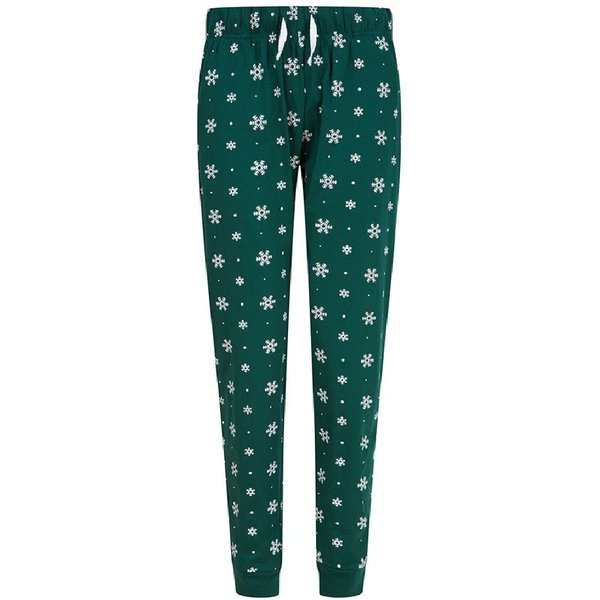 SF Minni Women's Snowflake Lounge Pants in Bottle Green | Size: XL