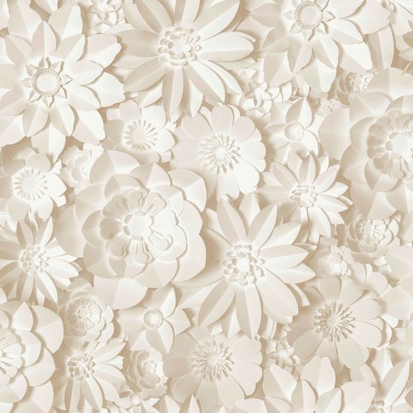 Fine Décor 3D Flower Wallpaper in Natural