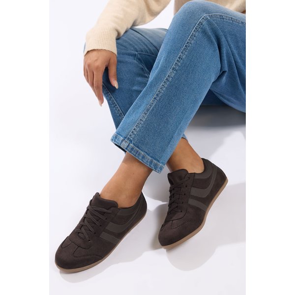 Yours Women's Retro Stripe Trainers - Extra Wide EEE Fit