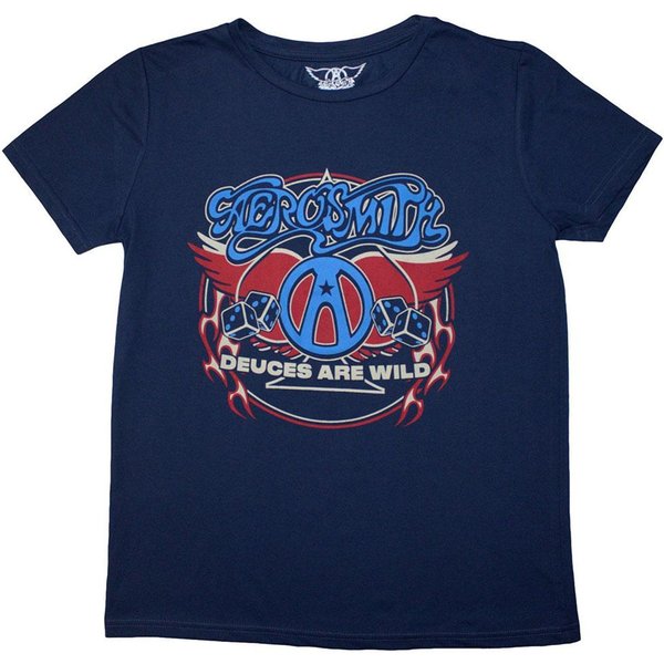 Aerosmith Women's Rainbow Spade T-Shirt in Blue | Size: 2XL