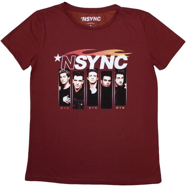 NSYNC Women's Flame Logo T-Shirt in Red | Size: Medium