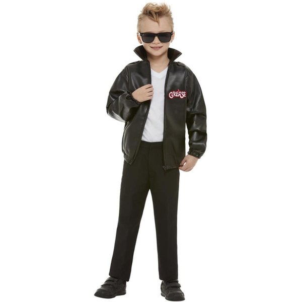 Grease Boy's T-Birds Costume Jacket in Black | Size: 13-14 Years
