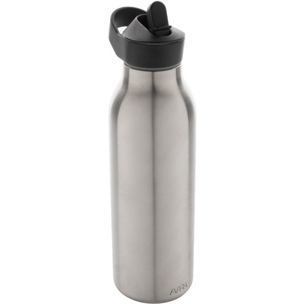 Avira Ara Flip Top Stainless Steel 500ml Water Bottle in Silver