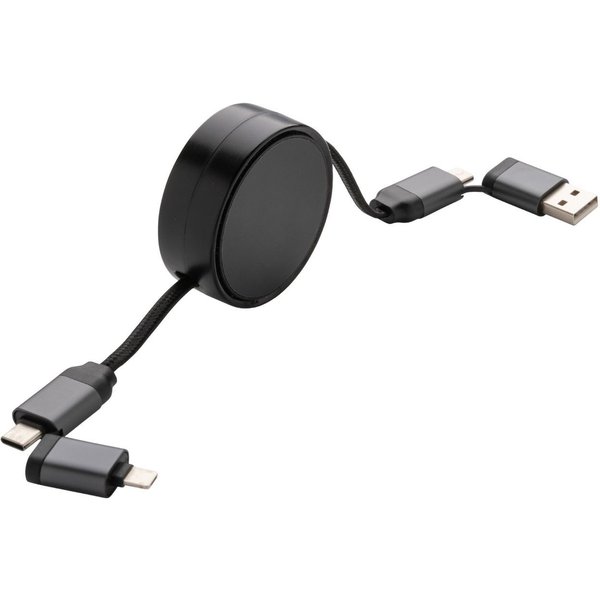 XD XCLUSIVE Terra Aluminium 6-In-1 Retractable Connector Cable in Grey