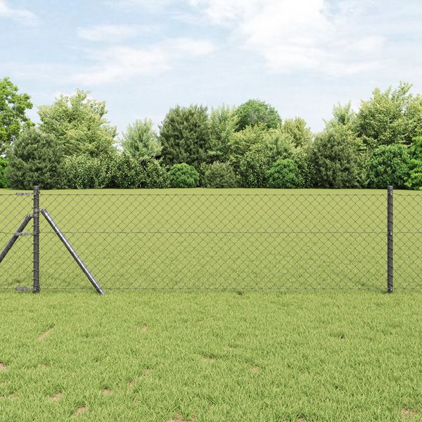 Chain Link Fence Grey 0.6x25 m Steel