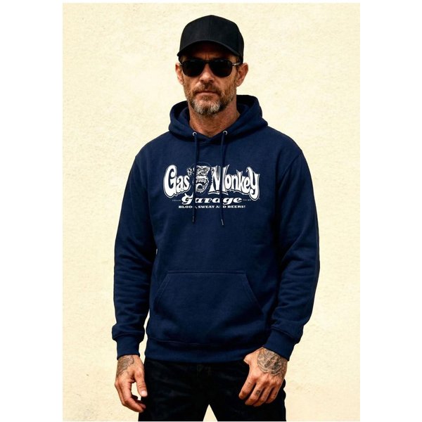 Gas Monkey Garage Men's OG Logo Hoodie in Navy | Size: 3XL