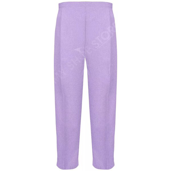 MyShoeStore Women's Straight Leg Half Elastic Trousers in Lilac | Size: 16XS