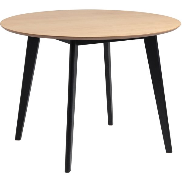 Roxby Round Dining Table in Oak & Black