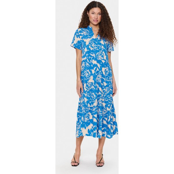 Saint Tropez Women's EdaSz Short Sleeve Maxi Dress in Blue | Size: Medium