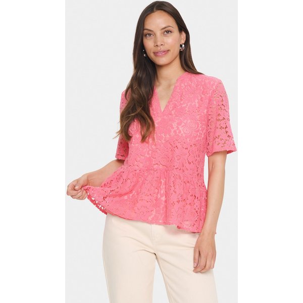 Saint Tropez Women's ZannaSZ Blouse in Bright Pink | Size: Large