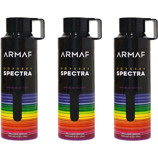 Armaf Men's Odyssey Spectra Perfumed Body Spray 200ml Pack of 3 in White