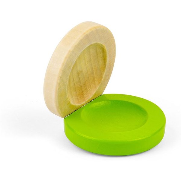 Bigjigs Toys Children's Wooden Castanets - One Pair - Green