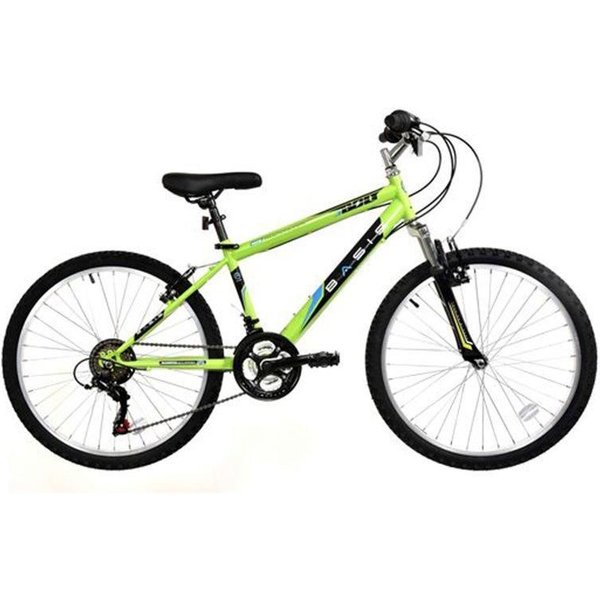 Basis Men's Bolt Hardtail Mountain Bike 24In Wheel 18 Speed in Green
