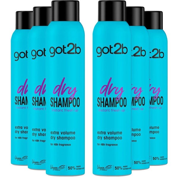 got2b Women's Fresh It Up Volume Dry 'Shampoo' 6x200ml in Blue
