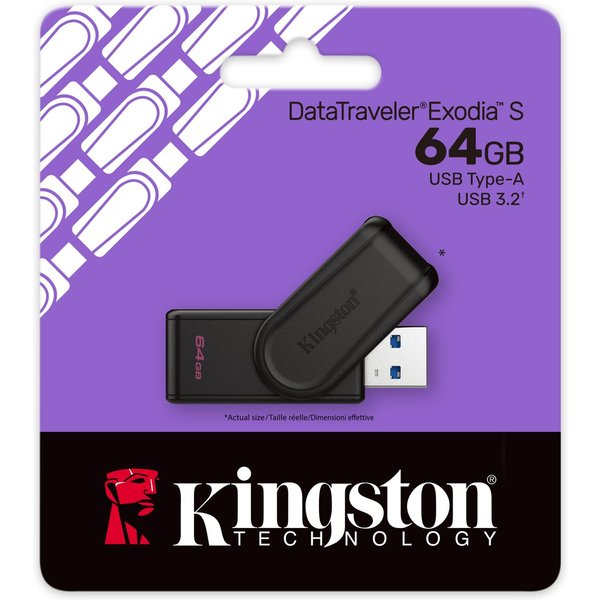 Kingston Digital International Ltd Kingston® DataTraveler® Exodia™ S USB Flash Drive 64GB Portable USB 3.2 Gen 1 - DTXS/64GB, Multi