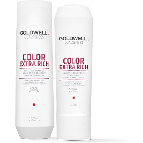Goldwell Dual Senses Color Brilliance Extra Rich Shampoo 250ml & Conditioner 200ml Duo in Clear
