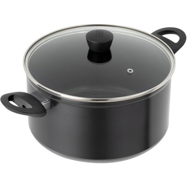 Kuhn Rikon Easy Induction Aluminium Non-Stick Casserole Pot, 18cm/2.2L in Black