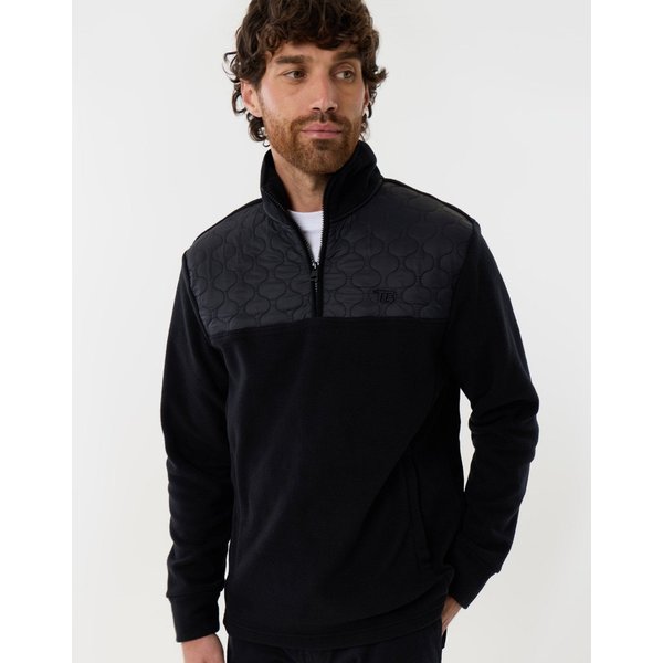threadbare Men's Onion Quilted Quarter Zip Fleece in Black | Size: 2XL