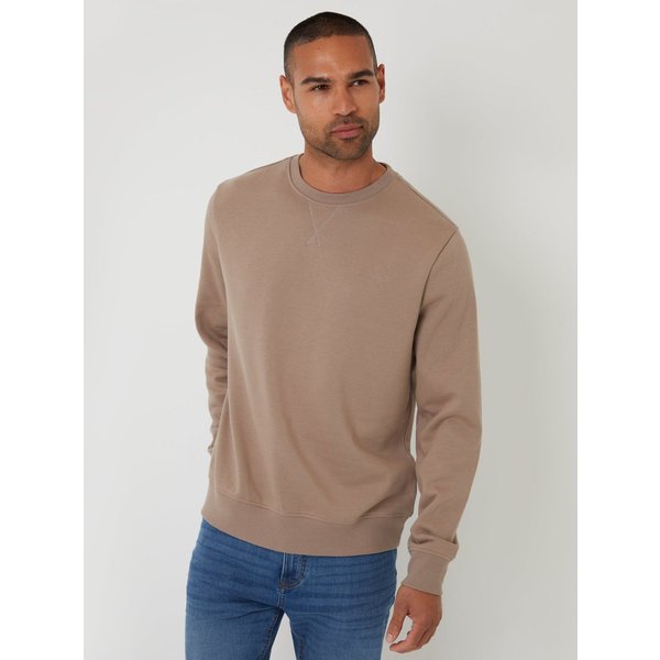 threadbare Men's Crew Neck Sweatshirt in Beige | Size: Medium