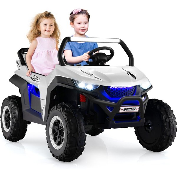 Costway Electric Ride On Car 2 Seater 12V UTV Remote Control in White