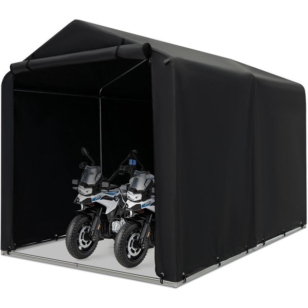 Costway Outdoor Bike Storage Shed Portable Motorcycle Garage Shelter 160 x 218 x 164 cm in Grey