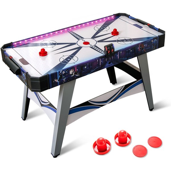 Costway Air Hockey Game Table Powered Hockey Game Table in White