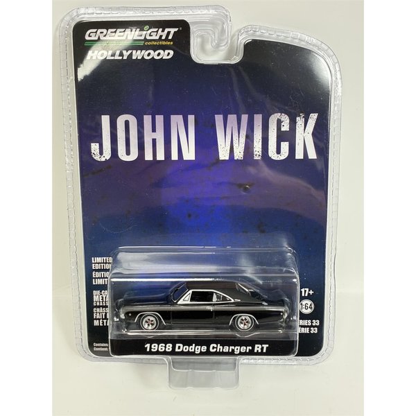 Greenlight John Wick 1968 Dodge Charger RT Black 1:64 Scale 44930E