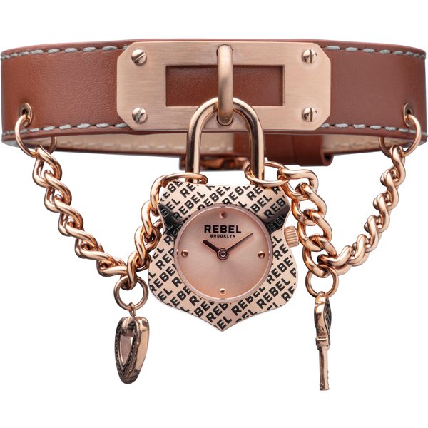 Rebel Women's Seagate Rose Dial Leather Watch in Tan