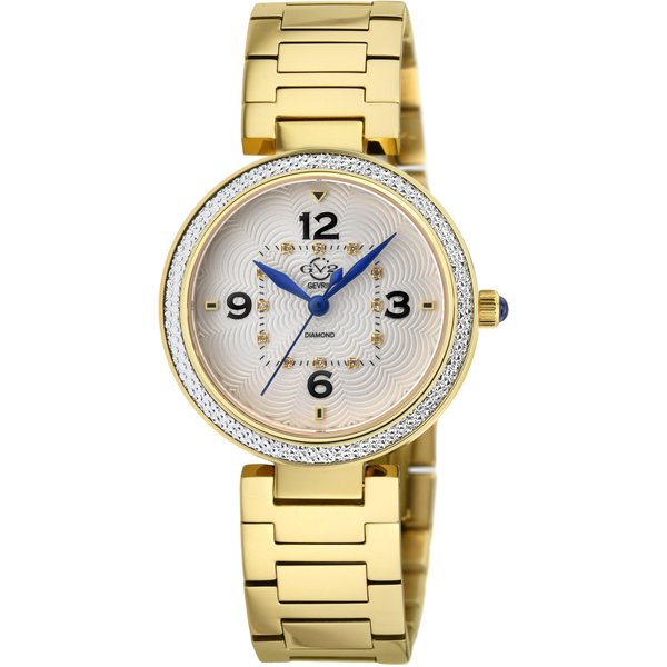 GV2 Women's Piemonte, Swiss Quartz Watch, White Dial, 316L Stainless Steel, & Sapphire Crystal in Gold