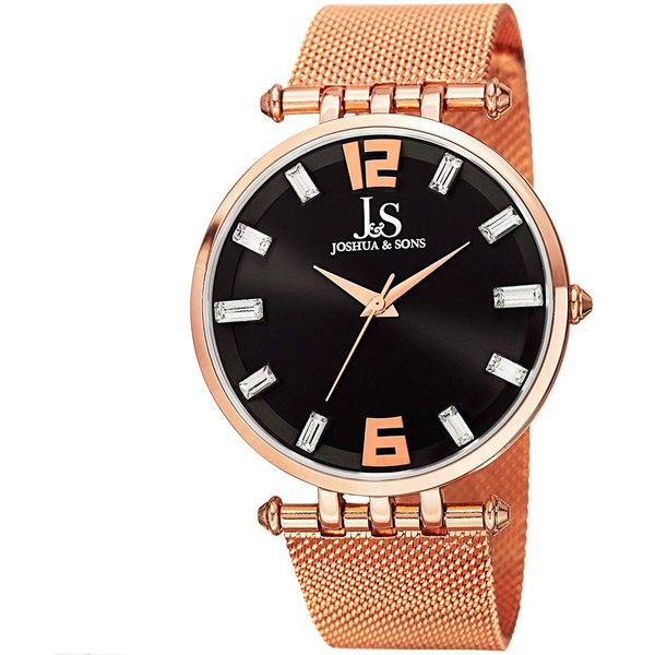Joshua&Sons Men's Velmora Luxe 40mm Swiss Quartz Elegant in Black