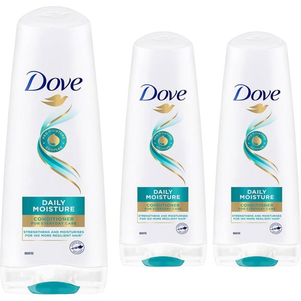 Dove Women's Daily Moisture 'Conditioner' Everyday Care for Damaged Hair 350ml, 3pk in White