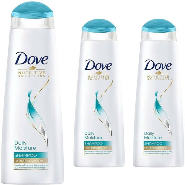 Dove Women's Nutritive Solutions 'Shampoo' Daily Moisture for Dry Hair 250ml, 3pk in White