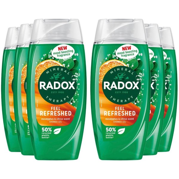Radox Women's 'Shower Gel' feels refreshed With eucalyptus & citrus Scent, 6x 225ml in Green