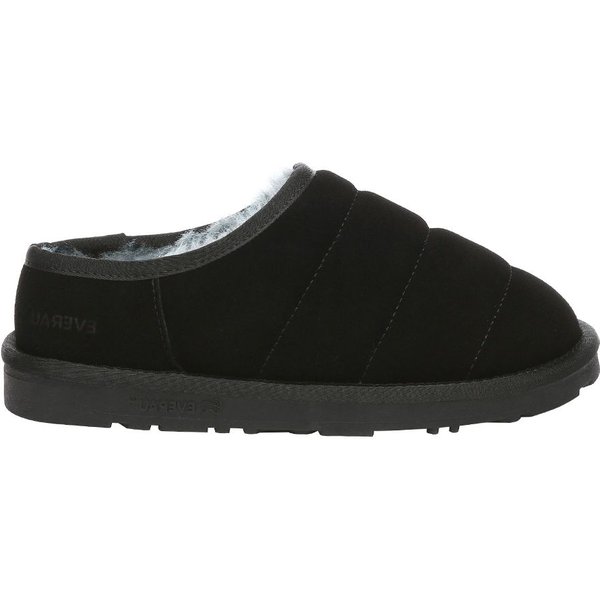 EverAu Australia Women's Real Sheepskin Jaeger Low Ankle Slippers with TPR Sole in Black | Size: 3