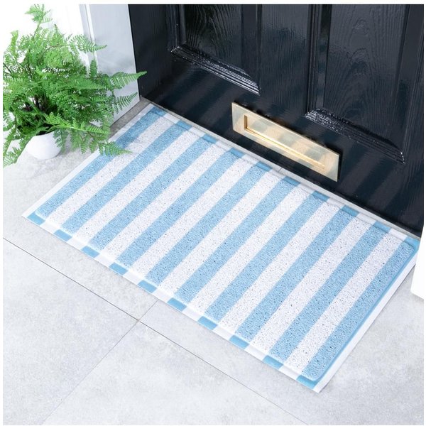 Artsy Doormats Blue Blue Striped Doormat (70 X 40Cm), Blue