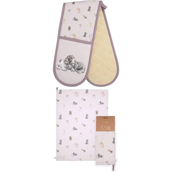 A Dog's Life Double Oven Glove & Tea Towel