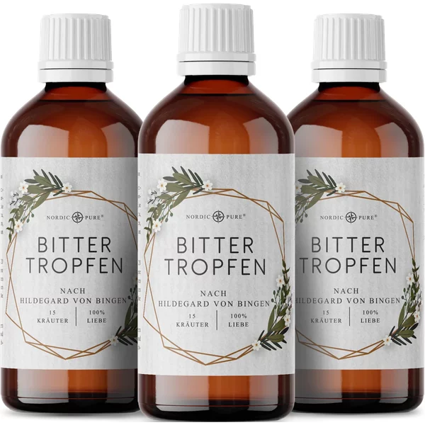 Bittertropfen – 15 KräUter Nach Hildegard Von Bingen 3X100 Ml-image