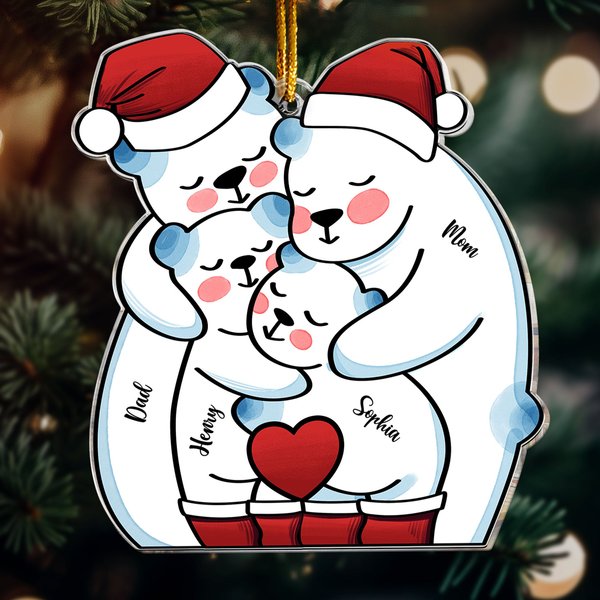 Christmas Bear Family - Personalized Acrylic Ornament-image