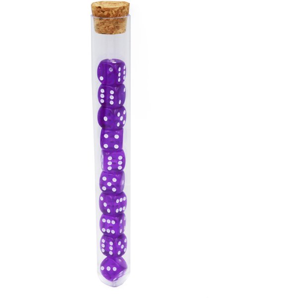 Mini Translucent Purple D6 Dice | Potion Set of 10